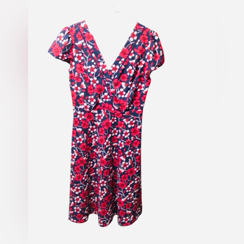 Draper James Red and Blue Floral Midi Dress